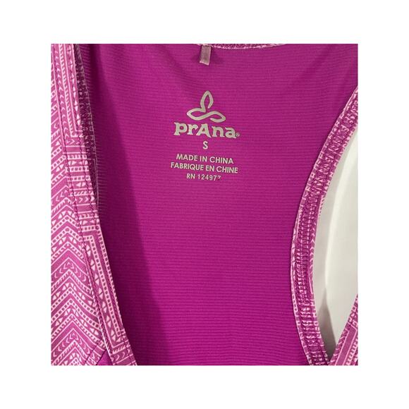 Prana Small Workout Top Exercise Razorback Shirt Tank Magenta Pink Athletic - Picture 3 of 5